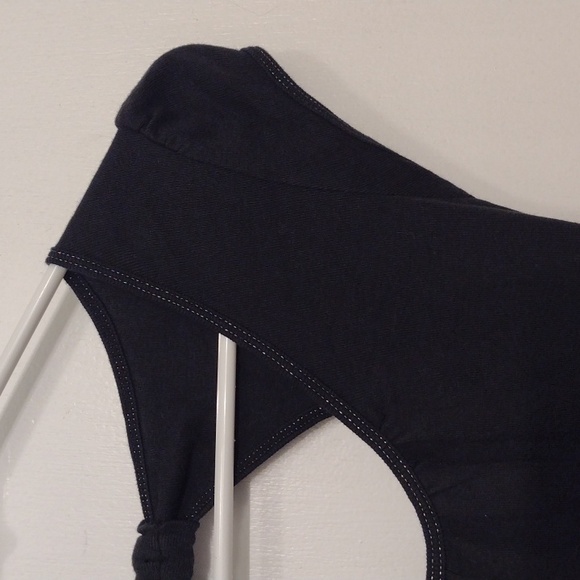 Express Vintage Black Sexy Basic T-shirt Cap Sleeve Keyhole Back XS - Picture 6 of 15